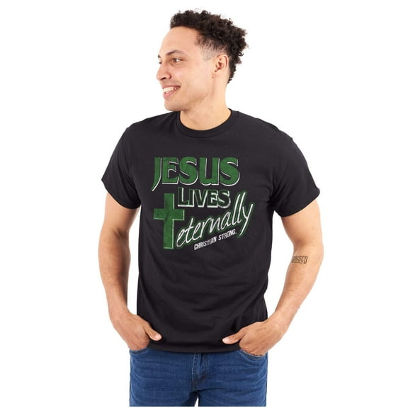 Jesus Lives Eternally Christian Men's Graphic T Shirt Tees Brisco Brands L