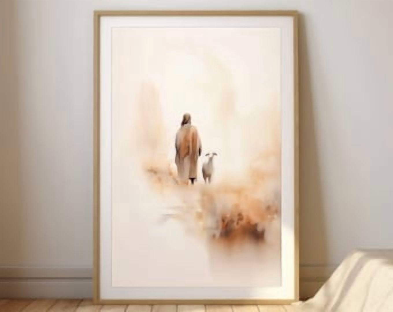 Parable Poster Jesus Lost Sheep Watercolor Bible Parable Poster, Poster Home Decor ...