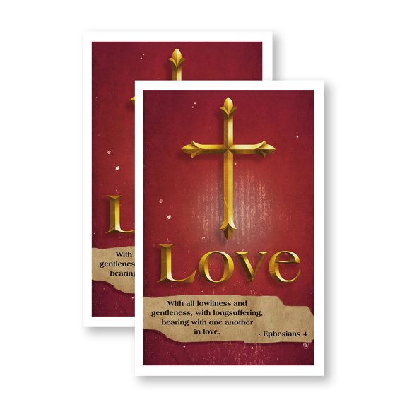 Jesus Love (2-Pack) 24 Inch x 36 Inch Vinyl Decals | Sign Insert Peel & Stick Decals Stickers Window Signs | Inspirational Message, Faith Display, Bold and Durable | Made in USA