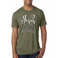 thumbnail image 1 of Jesus Love This Hot Mess Inspirational/Christian Mens Premium Tri Blend T-Shirt, Military Green, Small, 1 of 2