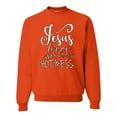 thumbnail image 1 of Jesus Love This Hot Mess Inspirational/Christian Unisex Crewneck Graphic Sweatshirt, Orange, 3XL, 1 of 2