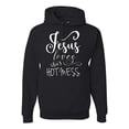 thumbnail image 1 of Jesus Love This Hot Mess Inspirational/Christian Unisex Graphic Hoodie Sweatshirt, Black, Small, 1 of 2
