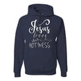 thumbnail image 1 of Jesus Love This Hot Mess Inspirational/Christian Unisex Graphic Hoodie Sweatshirt, Navy, Medium, 1 of 2