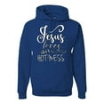 thumbnail image 1 of Jesus Love This Hot Mess Inspirational/Christian Unisex Graphic Hoodie Sweatshirt, Royal, X-Large, 1 of 2