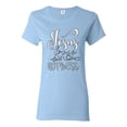 thumbnail image 1 of Jesus Love This Hot Mess Inspirational/Christian Womens Graphic T-Shirt, Light Blue, 2XL, 1 of 2