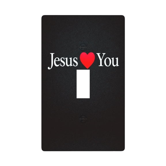 Jesus Love You Single Toggle Light Switch Plate, 1 Gang Outlet Cover