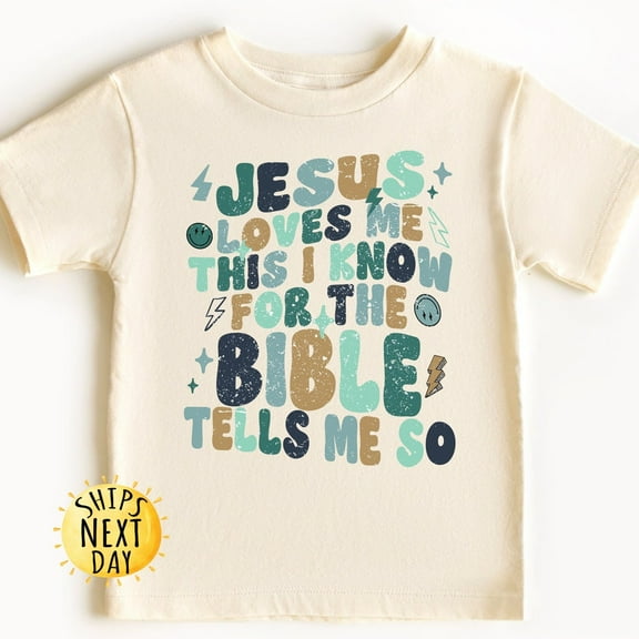 Jesus Loves Me This I Know For The Bible Gospel Tells Me So Toddler Shirt, Christian Shirts For Kids, Jesus Shirt TODDLER SHORT SLEEVE TEE BELLA CANVAS 3001T