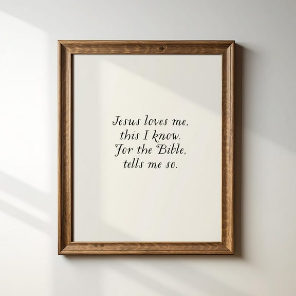 Jesus Loves Me This I Know For The Bible Tells Me So, Art Print, Able, Trendy Decor, Minimalist Art Wall Art, Modern Wall Decor For Living Room, 8x12 UNFRAMED