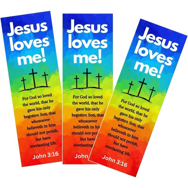 Jesus Loves Me Bookmarks John 3 16 Bible Verse Premium Made In Pack VBS Vacation Bible