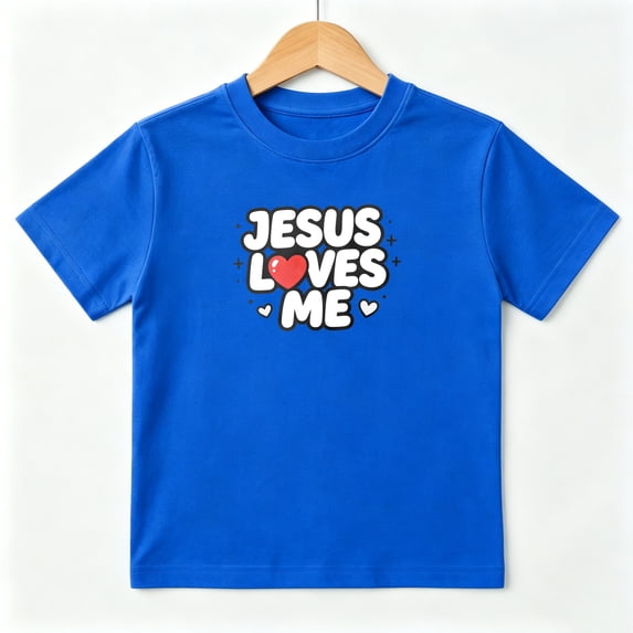 Jesus Loves Me Christian Faith Boys Graphic Tees Kids T-Shirt 100% Cotton Short Sleeve Tops Ages 4-13Y