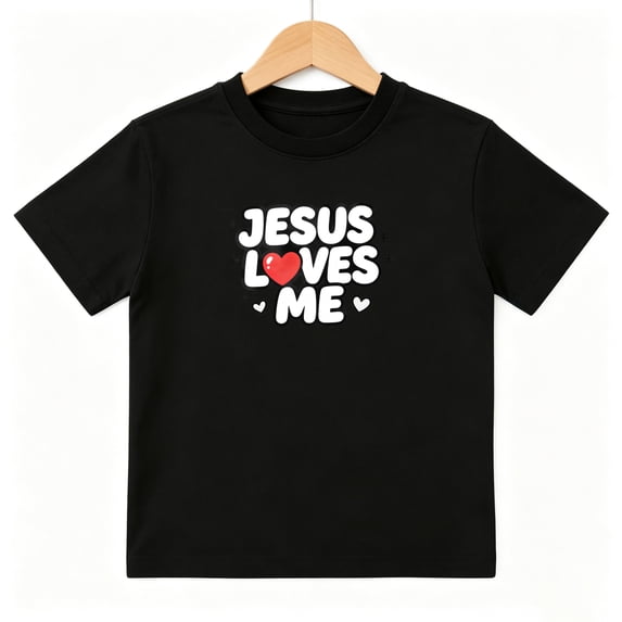 Jesus Loves Me Christian Faith Boys Graphic Tees Kids T-Shirt 100% Cotton Short Sleeve Tops Ages 4-13Y