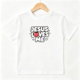 thumbnail image 1 of Jesus Loves Me Christian Faith Boys Graphic Tees Kids T-Shirt 100% Cotton Short Sleeve Tops Ages 4-13Y, 1 of 5