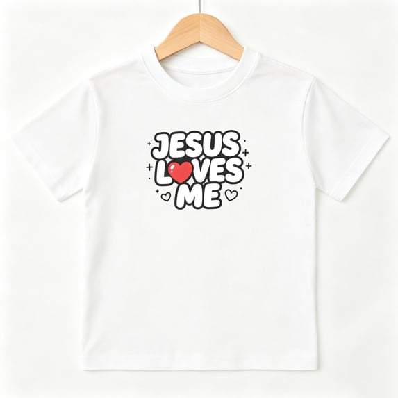Jesus Loves Me Christian Faith Boys Graphic Tees Kids T-Shirt 100% Cotton Short Sleeve Tops Ages 4-13Y