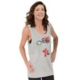 thumbnail image 1 of Jesus Loves Me Heart Cross Faith Tank Top Tee Shirt Women Brisco Brands X, 1 of 6