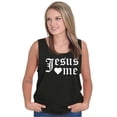 thumbnail image 1 of Jesus Loves Me Religious Christian Tank Top Tee Shirt Women Brisco Brands S, 1 of 6
