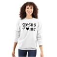 thumbnail image 1 of Jesus Loves Me Religious Christian Women Crewneck Sweatshirt Brisco Brands M, 1 of 6