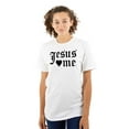 thumbnail image 1 of Jesus Loves Me Religious Christian Women's Plus Size Graphic Tee Brisco Brands 3X, 1 of 5