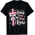 thumbnail image 1 of Jesus Loves Me This I Know God Religious Christian Valentine Graphic Crew Neck Short Sleeve T-Shirts (Men's, Women's), 1 of 2