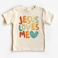 thumbnail image 1 of Jesus Loves Me Toddler Shirt Christian Kids Clothing Boho Toddler & Youth Tee TODDLER SHORT SLEEVE TEE BELLA CANVAS 3001T, 1 of 3