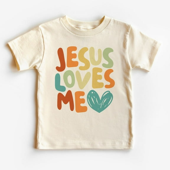 Jesus Loves Me Toddler Shirt Christian Kids Clothing Boho Toddler & Youth Tee TODDLER SHORT SLEEVE TEE BELLA CANVAS 3001T