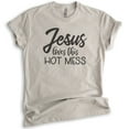 thumbnail image 1 of Jesus Loves This Hot Mess Shirt, Unisex Women's Shirt, Religious Shirt, Christian Shirt, Christian Mom Tee, Light Silk Gray, XX-Large, 1 of 6