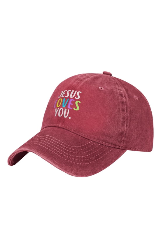 Jesus Loves You Adult Adjustable Classic Washed Casquette Cap Hat Baseball Cap For Man For Woman