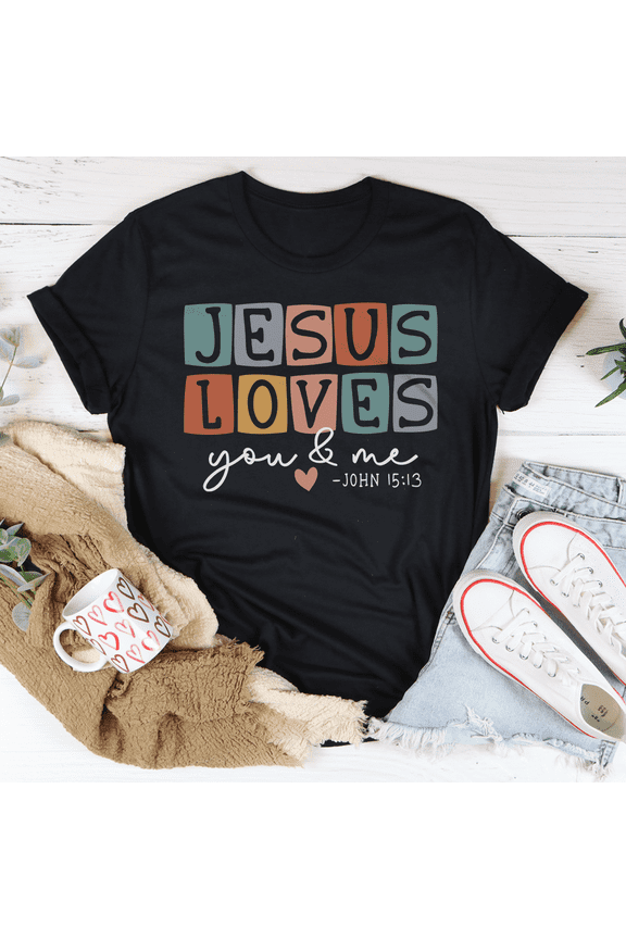 Jesus Loves You And Me Tee White S Peachy Sunday T-Shirt