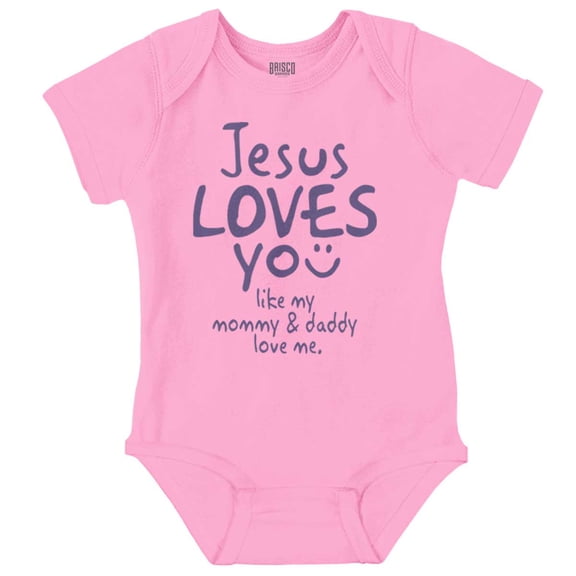 Jesus Loves You Christian Religious Romper Boys or Girls Infant Baby Brisco Brands 6M