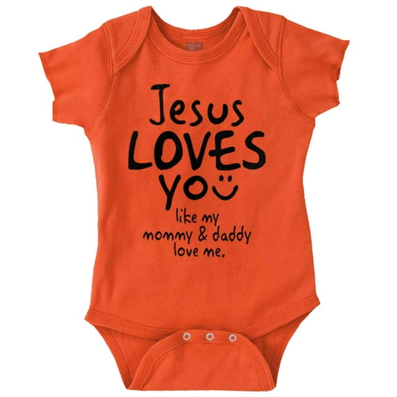 Jesus Loves You Christian Religious Romper Boys or Girls Infant Baby Brisco Brands 6M