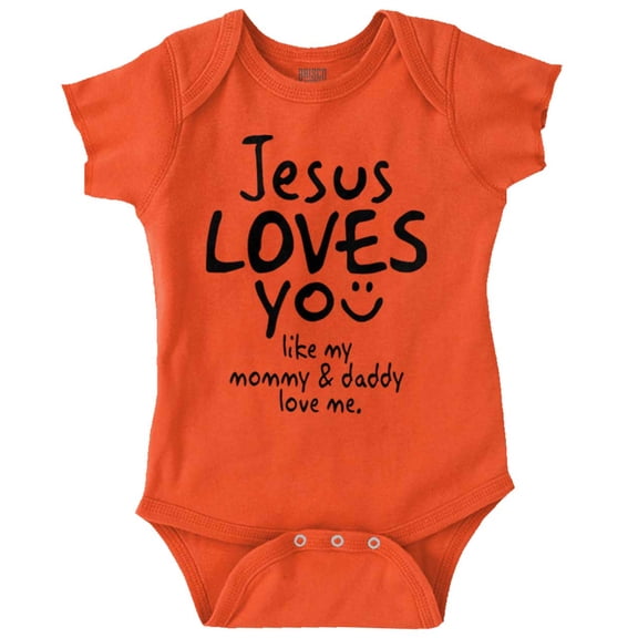 Jesus Loves You Christian Religious Romper Boys or Girls Infant Baby Brisco Brands NB