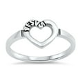 thumbnail image 1 of Jesus Loves You Heart Purity Promise Ring .925 Sterling Silver Band Jewelry Female Male Size 8, 1 of 4