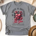 thumbnail image 1 of Jesus Loves You Heart and Roses Shirt – Grace Strength Bible Verse Tee, Graphite Heather, Size L, 1 of 6