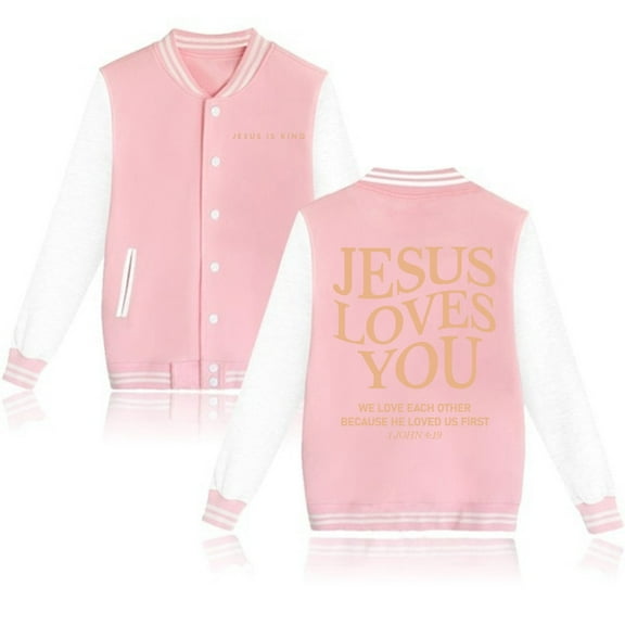 Jesus Loves You Hoodie Baseball Uniform Jackets Men Women Christian Jesus Is King Fashion Coats Autumn Streetwear