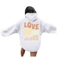 thumbnail image 1 of Jesus Loves You Hoodie Christian Sweatshirts Hoodies Sweatshirt Sweater Top Pullover for Women Men, Size S, 1 of 5