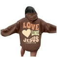 thumbnail image 1 of Jesus Loves You Hoodie Christian Faith Over Fear Hoodies Sweatshirt Sweater Top Pullover for Women Men, Size S, 1 of 7