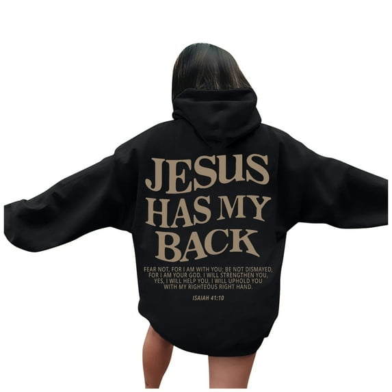 Jesus Loves You Hoodie Christian Sweatshirt Jesus Gifts Pullover Tops Streetwear Gift Y2K Clothes, Black