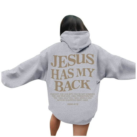 Jesus Loves You Hoodie Christian Sweatshirt Jesus Gifts Pullover Tops Streetwear Gift Y2K Clothes, Grey