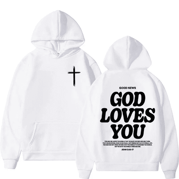 Jesus Loves You Hoodie Men Womens Christian Graphic Cute Hoodies Faith Sweatshirt Casual Tops Size S-3XL