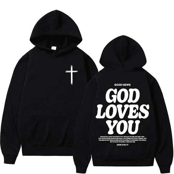 Jesus Loves You Hoodie Men Womens Christian Graphic Cute Hoodies Faith Sweatshirt Casual Tops Size S-3XL