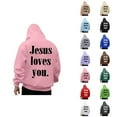 thumbnail image 1 of Jesus Loves You Hoodies for Men 2025 Christian Hooded Sweatshirt with Pockets Jesus Hoodie Pullover Hoody Mens Hoodies, 1 of 6