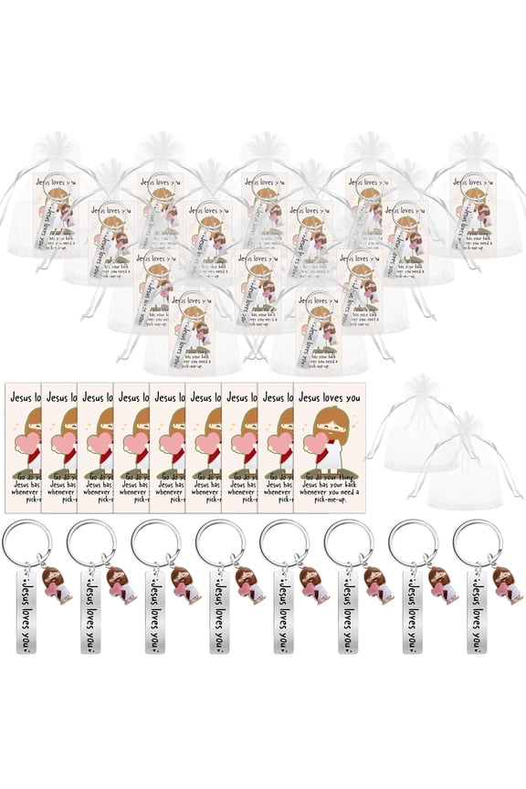 Jesus Loves You Keychain Easter Christian Gift Jesus Figurine for Christ Church