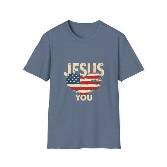 Jesus Loves You Patriotic America Flag T-Shirt