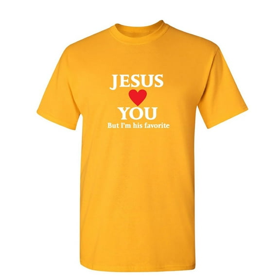 Jesus Loves You Sarcastic Humor Graphic Tee Mens Gift Novelty Funny T Shirt