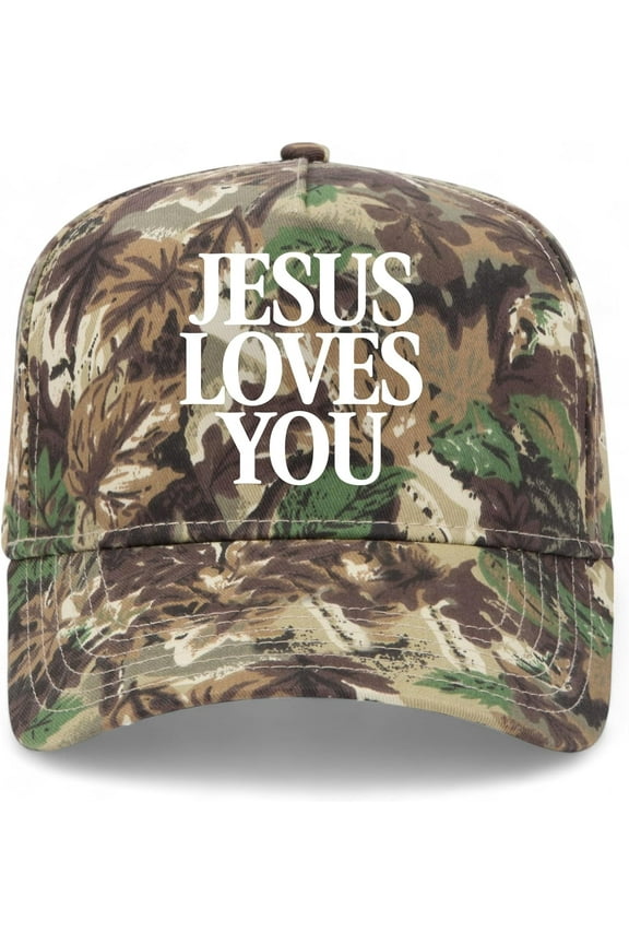 Jesus Loves You Vintage Trucker Hat Premium Snapback Baseball Hat for Men & Women