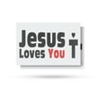 thumbnail image 1 of Jesus Loves You Vinyl Decal 2 Pack of 24 Inch x 36 Inch Weatherproof Heavy-Duty Adhesive Backing | Christian Faith, Inspirational Message, Eye-Catching Design | Made in USA, 1 of 6