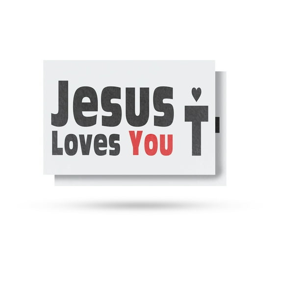Jesus Loves You Vinyl Decal 2 Pack of 24 Inch x 36 Inch Weatherproof Heavy-Duty Adhesive Backing | Christian Faith, Inspirational Message, Eye-Catching Design | Made in USA