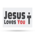 thumbnail image 1 of Jesus Loves You Vinyl Decal 24 Inch x 36 Inch Weatherproof Heavy-Duty Adhesive Backing | Christian Faith, Inspirational Message, Eye-Catching Design | Made in USA, 1 of 6