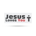 thumbnail image 1 of Jesus Loves You Vinyl Decal 36 Inch x 14 Inch Weatherproof Heavy-Duty Adhesive Backing | Christian Faith, Inspirational Message, Eye-Catching Design | Made in USA, 1 of 6