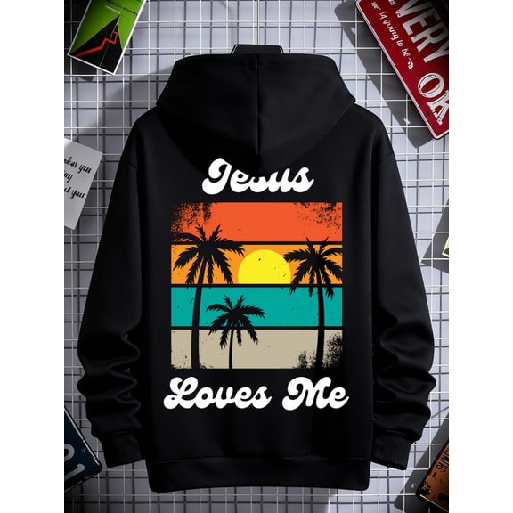 Jesus Loves Me funny hoodies Christianity mens long sleeve black Soft & Comfortable funny streetwear gift elegant graphic christian spring pamuk christianity Funny Unisex hoodie