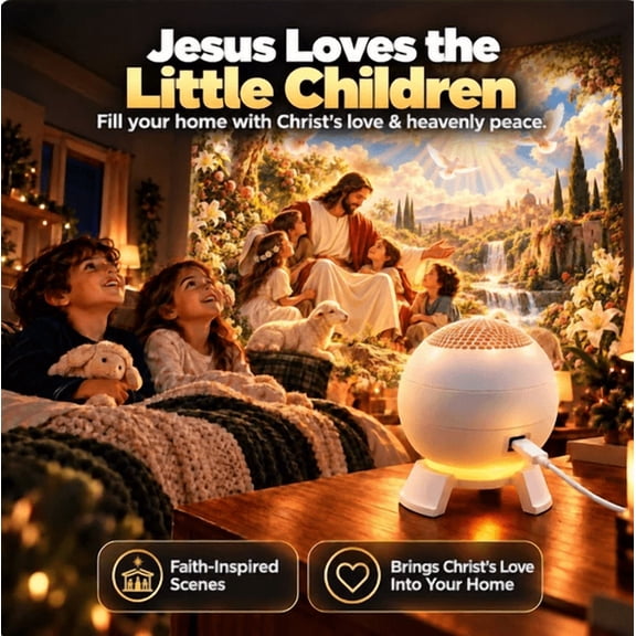 Jesus Loves the Little Children 5D Projection Light  Warm Faith-Inspired Night Light for Bedtime Stories, Prayer & Christian Family Moments